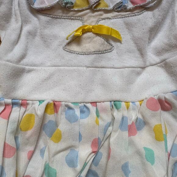 Tickle Me vintage 90s white ice cream sundae polka dot shirt SIZE 12M - Picture 3 of 5